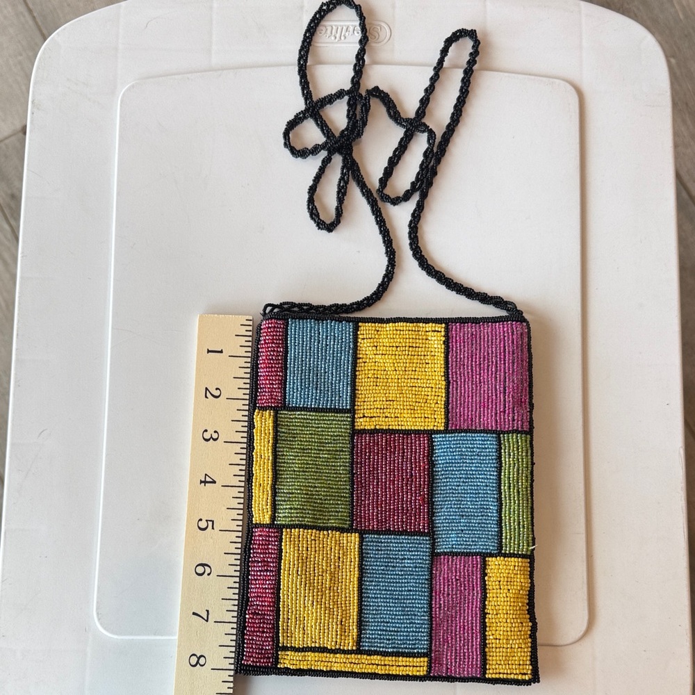 Hand-Beaded Multicolor Patchwork Crossbody Bag - image 2